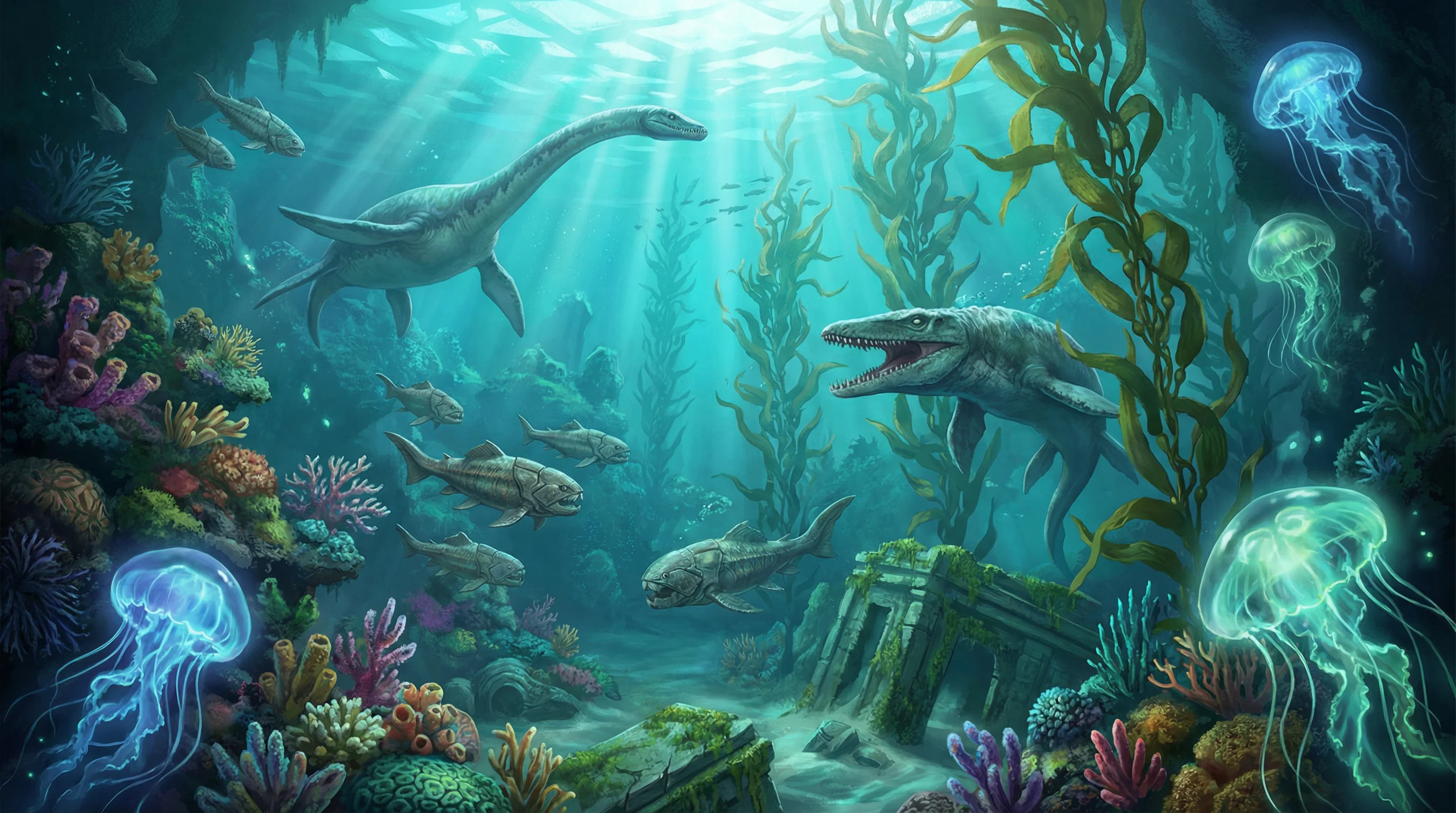 史前深海中的远古海兽，侏罗纪棋牌探险营 开元棋牌官网 摄影展作品